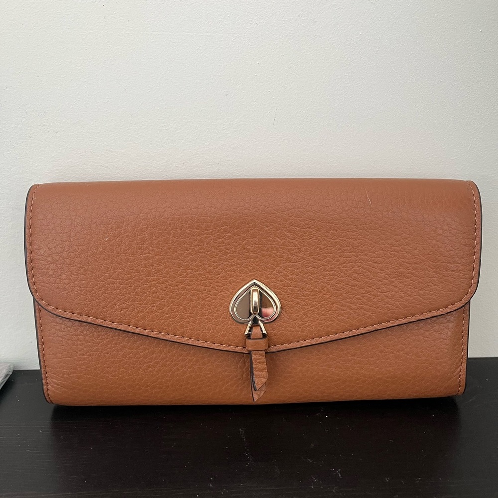Kate Spade Marti warm ginger pebble Leather Flap Wallet